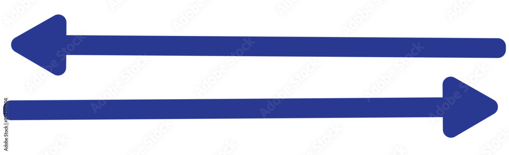 Poster horizontal long straight arrow signs. black pointer, direction, position symbol and double arrow ico