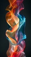 Naklejka premium Abstract Colorful Glass Shapes on Black Background