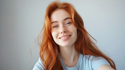 Fototapeta premium The Smiling Redhead Woman