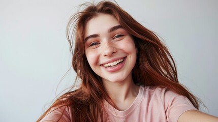Fototapeta premium The smiling redhead woman