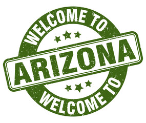 Welcome to Arizona stamp. Arizona round sign