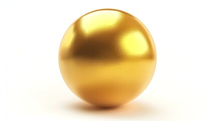 A golden sphere is isolated on a white background.