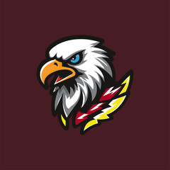 Eagle Head Mascot in Hockey Gear