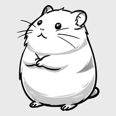 drawing hamster sticker vector illustration design