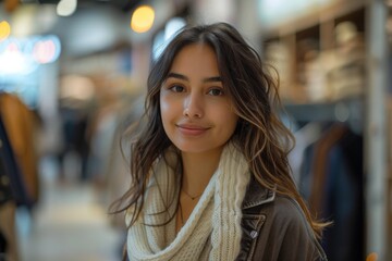Obraz premium Young Woman Shopping Indoors