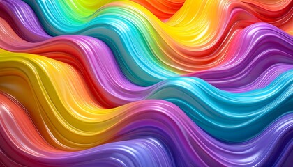Wavy abstract background. Brightly colored polymer surface with a wavy shape. A dynamic plastic form