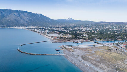 Corinth Canal, Greece. The Corinth Canal is a sluiceless shipping canal in Greece, connecting the...
