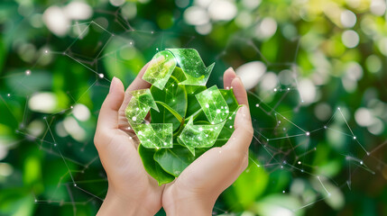 Green Leaf Recycle Symbol Illustration