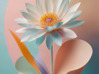 Elegant White Lily Flower on Minimalist Background
Minimalist Pastel Lily Flower Bloom Pastel Beautiful White Lily Blossom