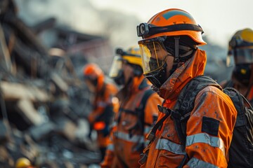 Obraz premium Search and Rescue Team in Action