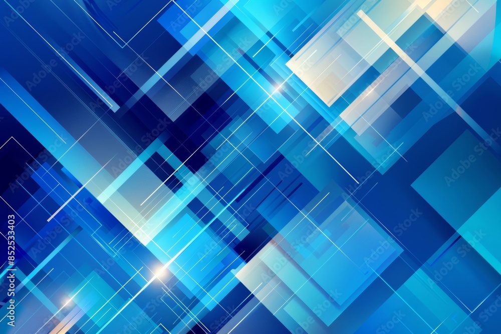 Aufkleber blue geometric abstract background design with intricate layered overlay elements