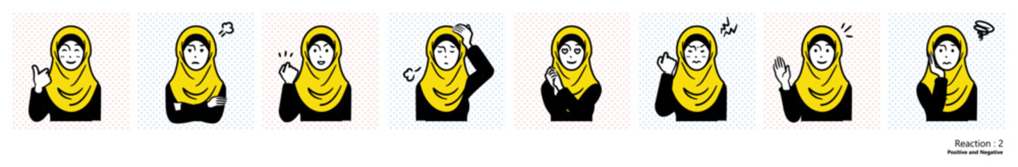 ダイバーシティのイラスト（ヒジャブの女性）｜リアクション２