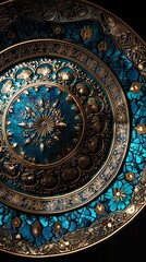 Fototapeta premium Ornate Islamic Ceramic Plate with Luxurious Detail