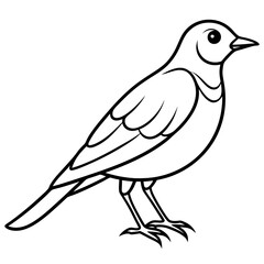 Hand Drawn Lark Bird Outline Illustration - Cute and Detailed Graphic Design.