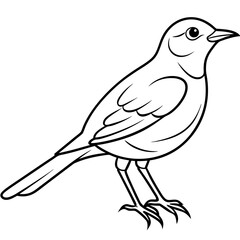 Hand Drawn Lark Bird Outline Illustration - Cute and Detailed Graphic Design.