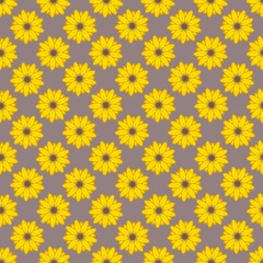 yellow flowers seamless pattern