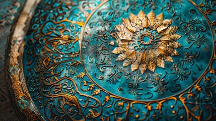 Obraz premium Ornate Islamic Ceramic Plate with Luxurious Detail