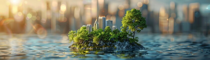 Fototapeta premium 3D detailed energy transition in a green economy representing the future of World Economic development