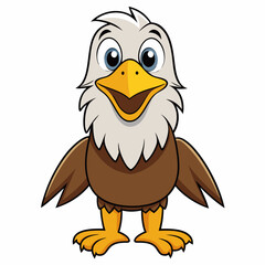 Obraz premium Cute eagle bird cartoon vector illustration