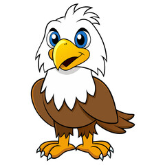 Cute eagle bird cartoon vector illustration