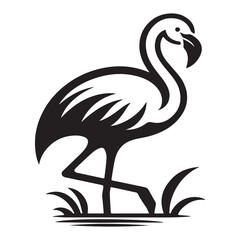  This is flamingo silhouette vector lineart with illustration