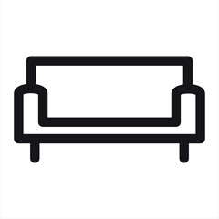 Sofa, linear style sign for mobile concept and web design. Symbol, logo illustration. Pixel perfect vector graphics