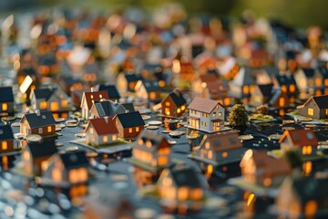 Obraz premium Miniature Neighborhood Scene