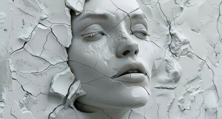cracked and weathered face