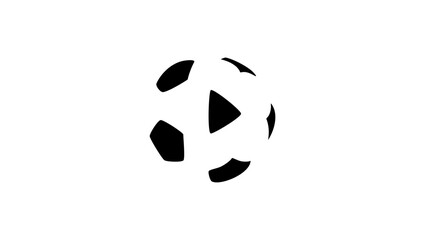football video, black isolated silhouette