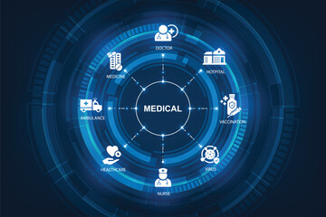 health care icon pattern medical innovation concept background design