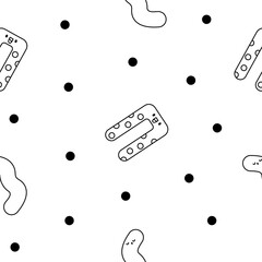 Cute kawaii pregnancy pillow characters. Seamless pattern. Coloring Page. Cartoon accessory for sleeping, nursing, rest. Hand drawn style. Vector drawing. Design ornaments.