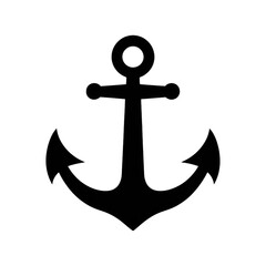 Maritime Emblem Simple Icon Depicting an Anchor for Nautical Graphics
