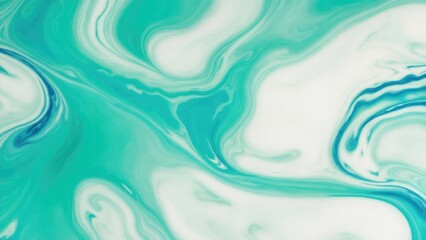 Fototapeta premium Green blue color with liquid fluid marbled, Abstract marbling oil acrylic paint background
