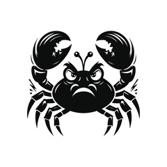 Angry Crab silhouette. Logos. Crab isolated on white background. crab illustration logo