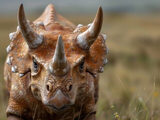 Closeup of a Rhinoceros in the Wild