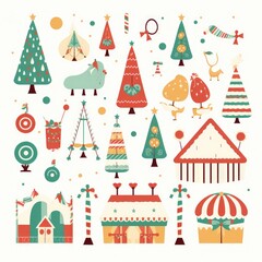 Celebrate with Stunning Seasonal Elements on a Crisp White Background