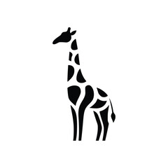 Silhouette of a Giraffe vector logo icon illustration