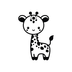 Silhouette of a Giraffe vector logo icon illustration