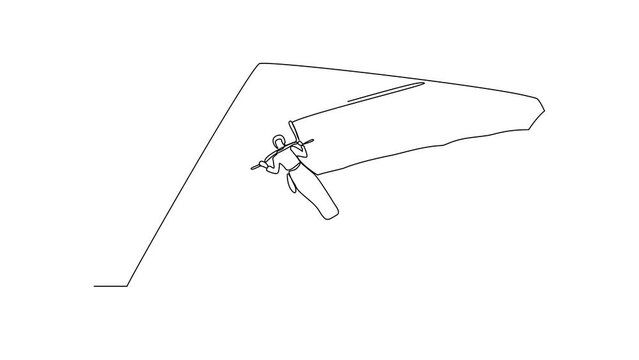 Animated self drawing of paragliding sport video design illustration. Paragliding, an exhilarating dance with the wind and sky. Paragliding is both art and adventure. Sports design in simple linear.