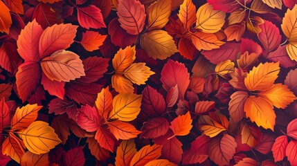 Fototapeta premium Beautiful autumn leaves, background of orange leaves