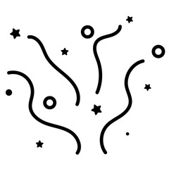 Confetti Celebration Line Icon
