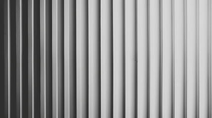 Corrugated rounded metal sheet serves as a fence, view horizontal to vertical stripes.