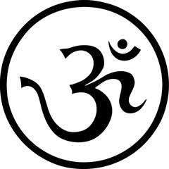 Om / Aum - the symbol of Hinduism the sacred sound Vector Graphic design element in black