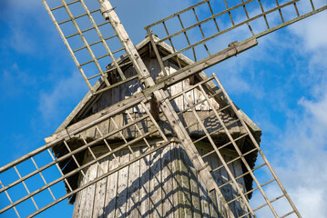 Fragment of an old windmill. Mikhailovskoye, Pushkin Mountains. Pskov region. Russia