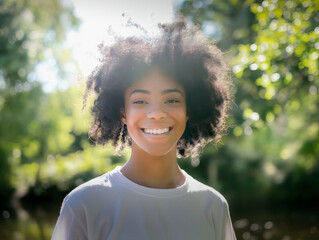Smiling Young Woman in Nature