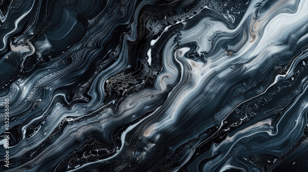 Poster abstract background design created from a pattern of black marble texture