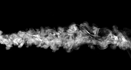 white smoke steam spray. abstract vapor water isolated on a black background. concept of texture...