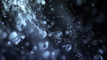  Abstract futuristic background with glowing particles and dots on dark blue, perfect for science or tech banner design, business presentations, and tech conferences.