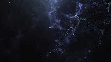  Abstract futuristic background with glowing particles and dots on dark blue, perfect for science or tech banner design, business presentations, and tech conferences.