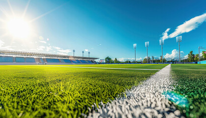 White marking line on a football field